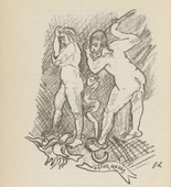 Oskar Kokoschka. Untitled (Man and Woman with Snake) (plate, [p. 308]) from the periodical  Zeit-Echo. Ein Kriegs-Tagebuch der Künstler, vol. 1, no. 20 (Aug 1915). 1915