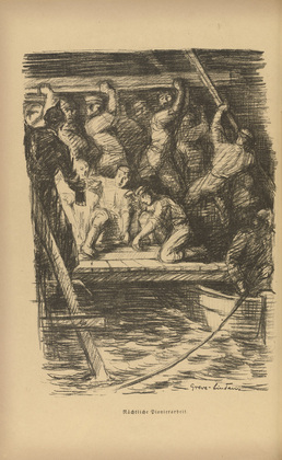 Georg Greve-Lindau. Nighttime Spadework (Nächtliche Pionierarbeit) (plate, p. 46) from the periodical Kriegszeit. Künstlerflugblätter, vol. 1, no. 12 (11 Nov 1914). 1914