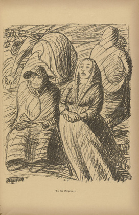 Ernst Barlach. On the Eastern Frontier (An der Ostgrenze) (plate, p. 47) from the periodical Kriegszeit. Künstlerflugblätter, vol. 1, no. 12 (11 Nov 1914). 1914