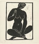 Moissey Kogan. Cross-Legged Female Nude (Weiblicher Akt im Schneidersitz). (c. 1927-28)