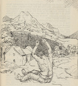 Adolf Ferdinand Schinnerer. Untitled (Man Sitting in Front of Landscape) (plate, [p. 331]) from the periodical  Zeit-Echo. Ein Kriegs-Tagebuch der Künstler, vol. 1, no. 22 (Sept 1915). 1915
