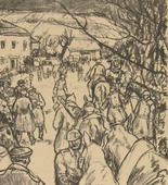 Erich Büttner. Winter Campaign (Winterkampagne) (plate, p. 56) from the periodical Kriegszeit. Künstlerflugblätter, vol. 1, no. 14 (25 Nov 1914). 1914