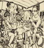 Max Beckmann. Behind the Scenes (Hinter den Kulissen) for the portfolio Annual Fair (Jahrmarkt). (1921)