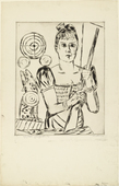 Max Beckmann. Shooting Gallery (Schiessbude) for the portfolio Annual Fair (Jahrmarkt). (1921)
