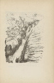 Walther Teutsch. Untitled (Trail in the Barrage) (plate, [p. 345]) from the periodical  Zeit-Echo. Ein Kriegs-Tagebuch der Künstler, vol. 1, no. 23/24 (Sept 1915). 1915