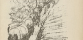 Walther Teutsch. Untitled (Trail in the Barrage) (plate, [p. 345]) from the periodical  Zeit-Echo. Ein Kriegs-Tagebuch der Künstler, vol. 1, no. 23/24 (Sept 1915). 1915