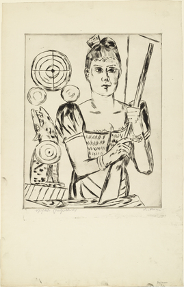 Max Beckmann. Shooting Gallery (Schiessbude) for the portfolio Annual Fair (Jahrmarkt). (1921)