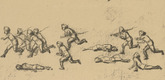 August Gaul. Hagenbeck Troops in the West (Hagenbeck-Truppen im Westen) (in-text plate, p. 68) from the periodical Kriegszeit. Künstlerflugblätter, vol. 1, no. 14 (25 Nov 1914). 1914