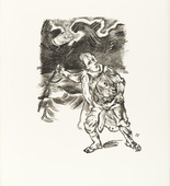 Oskar Kokoschka. Traveler in a Thunderstorm (Der Wanderer im Gewitter) (plate 3) from  O Eternity - Thou Word of Thunder (Bach Cantata) [O Ewigkeit - Du Donnerwort (Bachkantate)]. (1914, published 1916)