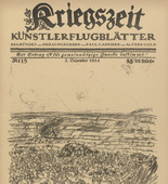 Erich Büttner. Attack on a Fort (Sturm auf ein Fort) (in-text plate, p. 59) from the periodical Kriegszeit. Künstlerflugblätter, vol. 1, no. 15 (2 Dec 1914). 1914