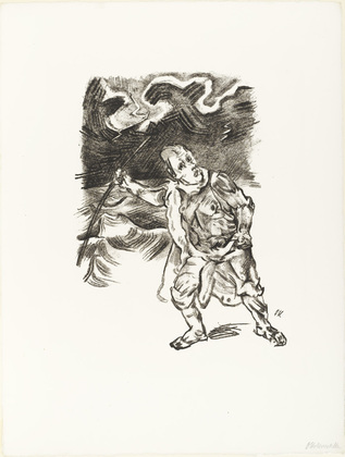 Oskar Kokoschka. Traveler in a Thunderstorm (Der Wanderer im Gewitter) (plate 3) from  O Eternity - Thou Word of Thunder (Bach Cantata) [O Ewigkeit - Du Donnerwort (Bachkantate)]. (1914, published 1916)