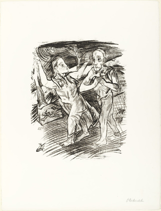 Oskar Kokoschka. The Woman Leads the Man (Das Weib führt den Mann) (plate 4) from  O Eternity - Thou Word of Thunder (Bach Cantata) [O Ewigkeit - Du Donnerwort (Bachkantate)]. (1914, published 1916)