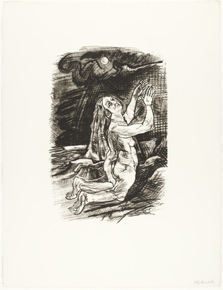 Oskar Kokoschka. The Supplicant (Die Flehende) (plate 5) from  O Eternity - Thou Word of Thunder (Bach Cantata) [O Ewigkeit - Du Donnerwort (Bachkantate)]. (1914, published 1916)