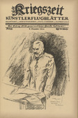 Max Liebermann. The Chancellor (Reichskanzler) (in-text plate, p. 63) from the periodical Kriegszeit. Künstlerflugblätter, vol. 1, no. 16 (9 Dec 1914). 1914