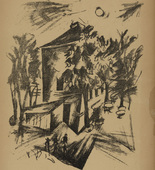 Ernst Fritsch. House in Front of the Sun (Haus vor der Sonne) (plate, number 2) from the periodical Junge Berliner Kunst, no. 6. 1919-20 (print executed 1919)