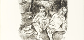 Oskar Kokoschka. The Last Night (Das letzte Lager) (plate 6) from  O Eternity - Thou Word of Thunder (Bach Cantata) [O Ewigkeit - Du Donnerwort (Bachkantate)]. (1914, published 1916)
