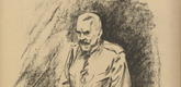 Max Liebermann. The Chancellor (Reichskanzler) (in-text plate, p. 63) from the periodical Kriegszeit. Künstlerflugblätter, vol. 1, no. 16 (9 Dec 1914). 1914