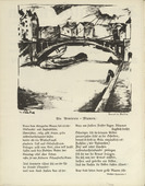Willy Jaeckel. Canal in Berlin (Kanal in Berlin) (plate, folio 4 verso) from the periodical Der Bildermann, vol. 1, no. 2 (April 1916). 1916