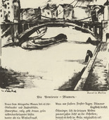 Willy Jaeckel. Canal in Berlin (Kanal in Berlin) (plate, folio 4 verso) from the periodical Der Bildermann, vol. 1, no. 2 (April 1916). 1916