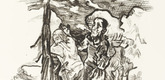 Oskar Kokoschka. Fear and Hope (The Man Comforts the Woman) [Furcht und Hoffnung (Der Mann tröstet das Weib)] (plate 7) from  O Eternity - Thou Word of Thunder (Bach Cantata) [O Ewigkeit - Du Donnerwort (Bachkantate)]. (1914, published 1916)