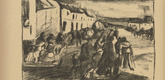 Rudolf Grossmann. Polish Refugees (Polnische Flüchtlinge) (headpiece, p. 64) from the periodical Kriegszeit. Künstlerflugblätter, vol. 1, no. 16 (9 Dec 1914). 1914
