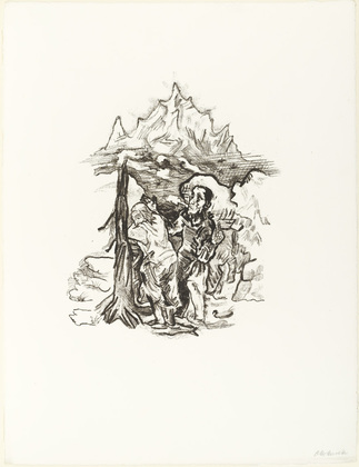 Oskar Kokoschka. Fear and Hope (The Man Comforts the Woman) [Furcht und Hoffnung (Der Mann tröstet das Weib)] (plate 7) from  O Eternity - Thou Word of Thunder (Bach Cantata) [O Ewigkeit - Du Donnerwort (Bachkantate)]. (1914, published 1916)
