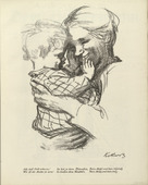 Käthe Kollwitz. Mother with a Child in her Arms (Mutter mit Kind auf dem Arm) (plate, folio 5) from the periodicial Der Bildermann, vol. 1, no. 2 (Apr 1916). 1916