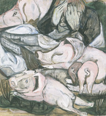Max Beckmann. The Prodigal Son Among Swine (Der Verlorene Sohn unter den Schweinen). (c. 1918)