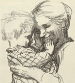 Käthe Kollwitz. Mother with a Child in her Arms (Mutter mit Kind auf dem Arm) (plate, folio 5) from the periodicial Der Bildermann, vol. 1, no. 2 (Apr 1916). 1916