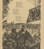 Erich Büttner. Cavalry Song (Reiterlied) (plate, p. 65) from the periodical Kriegszeit. Künstlerflugblätter, vol. 1, no. 16 (9 Dec 1914). 1914