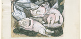 Max Beckmann. The Prodigal Son Among Swine (Der Verlorene Sohn unter den Schweinen). (c. 1918)