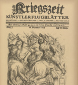 Georg Greve-Lindau. Cavalry Battle (Reitergefecht) (in-text plate, p. 67) from the periodical Kriegszeit. Künstlerflugblätter, vol. 1, no. 17 (16 Dec 1914). 1914