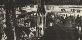 Rudolf Grossmann. German Town (Deutsches Städtchen) (plate, folio 6 verso) from the periodical Der Bildermann, vol. 1, no. 3 (May 1916). 1916