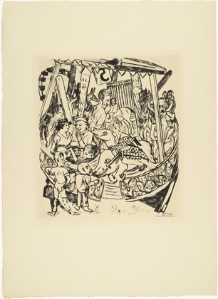 Max Beckmann. Merry-Go-Round (Das Karussell)  from Annual Fair (Jahrmarkt). (1921, published 1922)