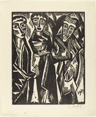 Karl Schmidt-Rottluff. The Three Magi (Die heiligen drei Könige) from the portfolio Ten Woodcuts by Schmidt-Rottluff (Zehn Holzschnitte von Schmidt-Rottluff). (1917, published 1919)
