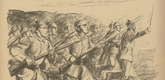 Max Liebermann. March, March, Hurrah! (Marsch, Marsch, Hurrah!) (in-text plate, p. 71) from the periodical Kriegszeit. Künstlerflugblätter, vol. 1, no. 18/19 (24 Dec 1914). 1914