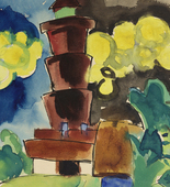 Karl Schmidt-Rottluff. Landscape with Lighthouse (Landschaft mit Leuchtturm). 1922