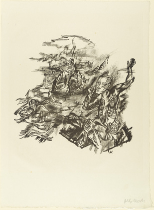Oskar Kokoschka. The Path to the Grave (Der Weg ins Grab) (plate 4) from The Bound Columbus (Der gefesselte Columbus). 1916 (executed 1913)