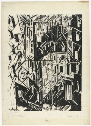 Lyonel Feininger. Street in Paris (Strasse in Paris). 1918