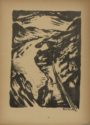 Erich Waske. Rhine Landscape Near Godesberg (Rheinlandschaft bei Godesberg) (plate, number 13) from the periodical Junge Berliner Kunst, no. 6. 1919-20 (print executed 1919)