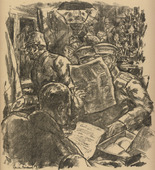 Erich Büttner. After the Distribution of Christmas Presents (Nach der Bescherung) (in-text plate, p. 73) from the periodical Kriegszeit. Künstlerflugblätter, vol. 1, no. 18/19 (24 Dec 1914). 1914
