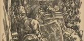 Erich Büttner. After the Distribution of Christmas Presents (Nach der Bescherung) (in-text plate, p. 73) from the periodical Kriegszeit. Künstlerflugblätter, vol. 1, no. 18/19 (24 Dec 1914). 1914