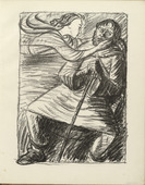 Ernst Barlach. The Weary One (Der Müde) (plate, folio 9) from the periodical Der Bildermann, vol. 1, no. 4 (May 1916). 1916