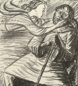 Ernst Barlach. The Weary One (Der Müde) (plate, folio 9) from the periodical Der Bildermann, vol. 1, no. 4 (May 1916). 1916