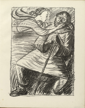 Ernst Barlach. The Weary One (Der Müde) (plate, folio 9) from the periodical Der Bildermann, vol. 1, no. 4 (May 1916). 1916