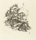 Oskar Kokoschka. Man with Raised Arms and the Figure of Death (Der Mann mit erhobenen Armen und die Gestalt des Todes) (plate 8) from The Bound Columbus (Der gefesselte Columbus). 1916 (executed 1913)