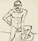 Max Beckmann. Standing Male Nude with Glasses (Stehender männlicher Akt mit Brille). (1919, published 1920)