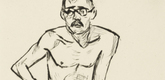 Max Beckmann. Standing Male Nude with Glasses (Stehender männlicher Akt mit Brille). (1919, published 1920)