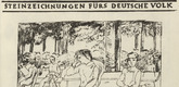 Rudolf Grossmann. In the Munich Hofgarten (Im Münchner Hofgarten) (front cover, folio 10) from the periodical Der Bildermann, vol. 1, no. 5 (Jun 1916). 1916