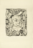 Max Beckmann. Königin Bar (Self-Portrait) (Königinbar [Selbstbildnis]). (1920, published 1921)